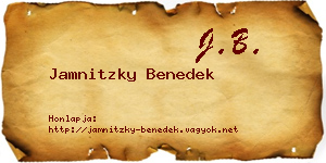 Jamnitzky Benedek névjegykártya